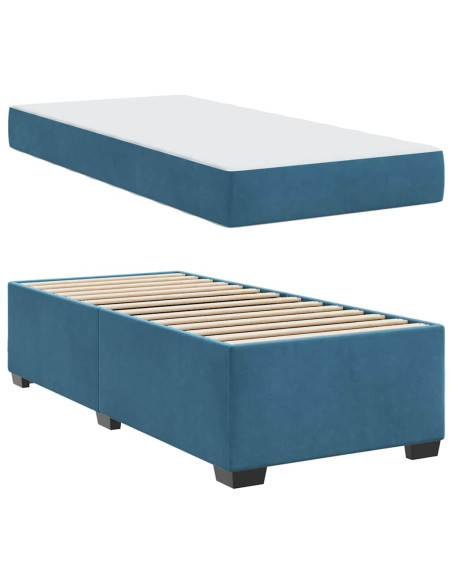 Struttura del letto Blu Scuro 100 x 200 cm Tessuto