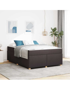 Struttura del letto Marrone Scuro 140 x 200 cm Tessuto 2