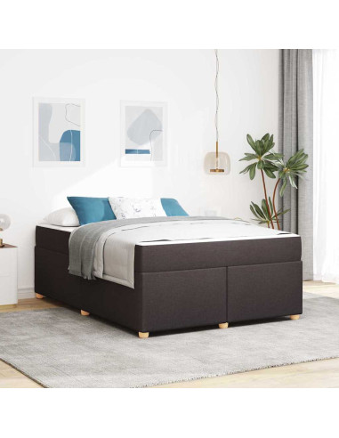Struttura del letto Marrone Scuro 140 x 200 cm Tessuto
