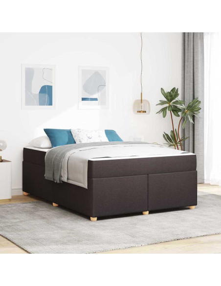 Struttura del letto Marrone Scuro 140 x 200 cm Tessuto