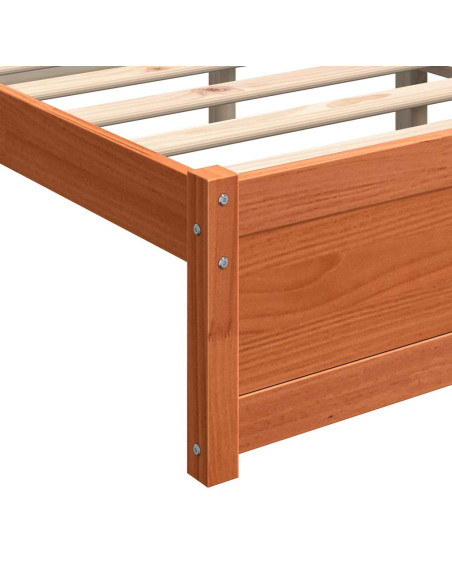 Struttura del letto con testiera Cera marrone 90 x 190 cm