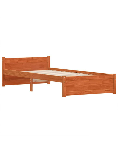 Struttura del letto con testiera Cera marrone 90 x 190 cm