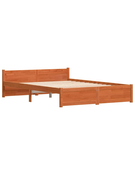 Struttura del letto con testiera Cera marrone 150 x 200 cm