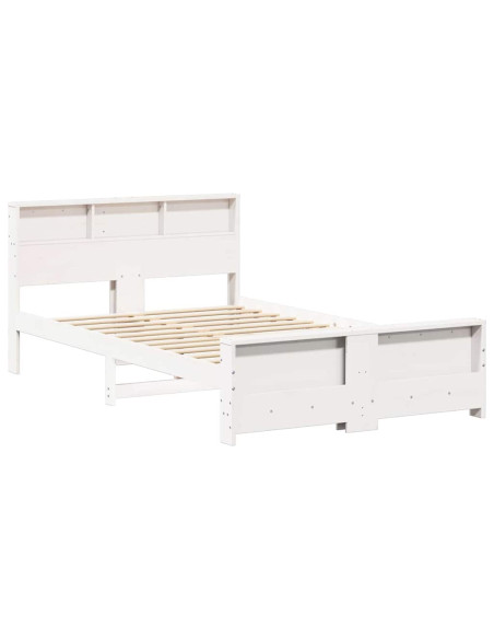 Struttura del letto Bianco 135 x 190 cm Legno di pino massello