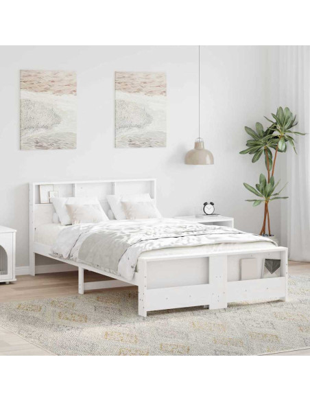 Struttura del letto Bianco 120 x 190 cm Legno di pino massello