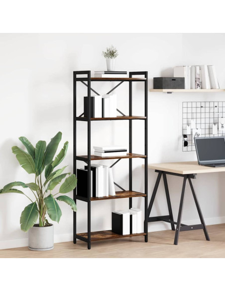 Libreria Rovere fumo 60 x 30 x 153 cm Legno multistrato