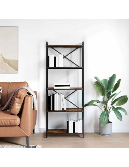 Libreria Rovere fumo 60 x 30 x 153 cm Legno multistrato