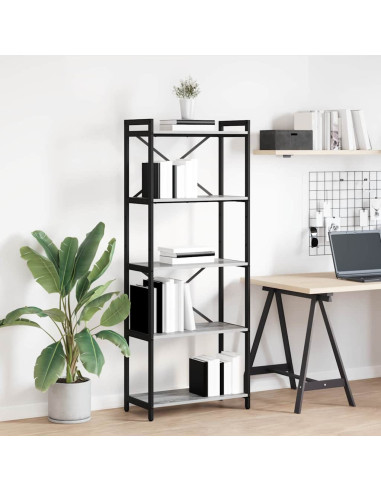 Libreria Grigio sonoma 60 x 30 x 155 cm Legno multistrato