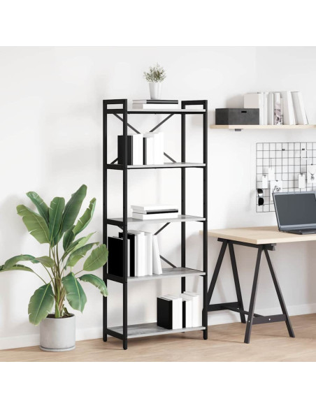Libreria Grigio sonoma 60 x 30 x 155 cm Legno multistrato