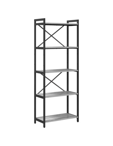 Libreria Grigio sonoma 60 x 30 x 155 cm Legno multistrato