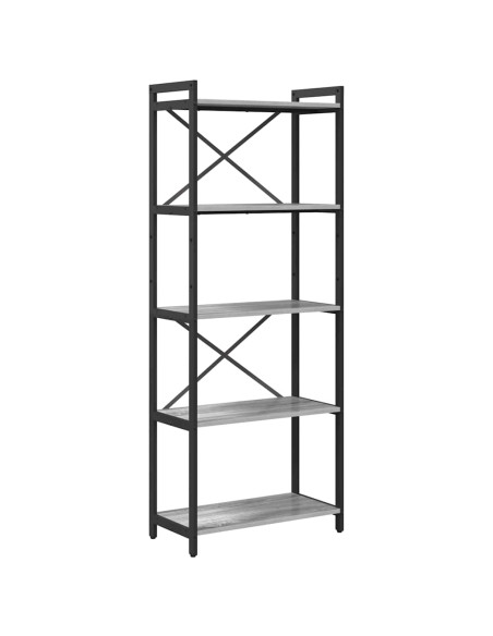 Libreria Grigio sonoma 60 x 30 x 153 cm Legno multistrato