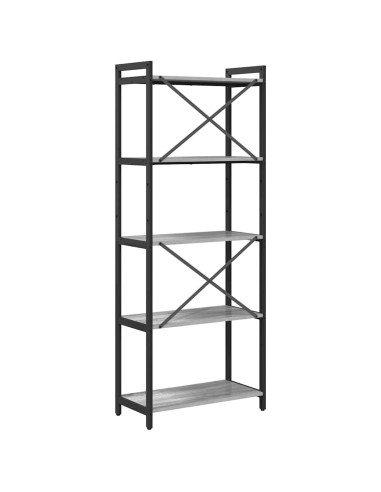 Libreria Grigio sonoma 60 x 30 x 155 cm Legno multistrato