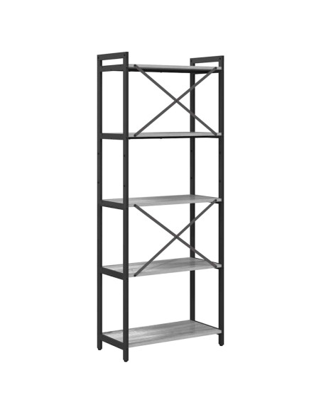 Libreria Grigio sonoma 60 x 30 x 155 cm Legno multistrato