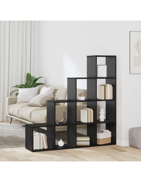 Libreria divisoria Rovere nero 131.5 x 29 x 131.5 cm