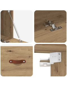 Mobiletto a muro Rovere artigianale 100 x 36,5 x 35 cm 2