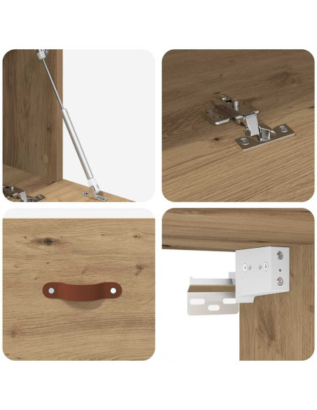 Armadietto a muro rovere artigianale 100 x 36.5 x 35 cm