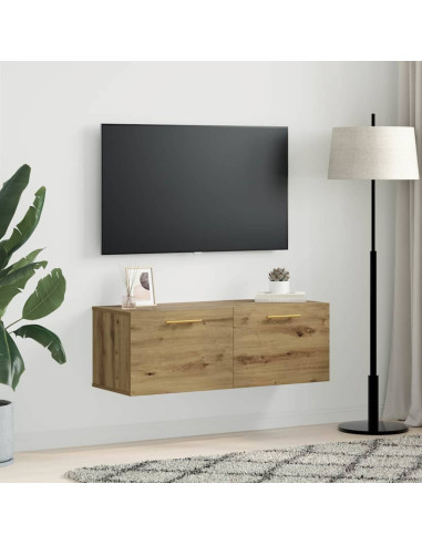 Armadietto a muro rovere artigianale 100 x 36.5 x 35 cm