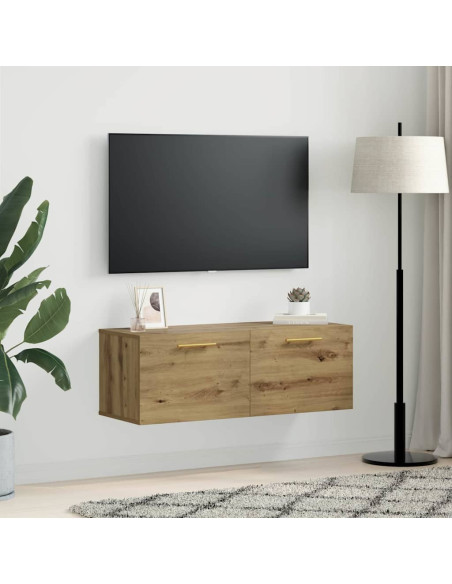 Armadietto a muro rovere artigianale 100 x 36.5 x 35 cm