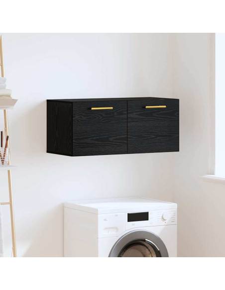 Armadietto a muro Rovere nero 80 x 36.5 x 35 cm
