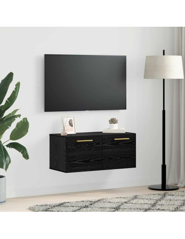 Armadietto a muro Rovere nero 80 x 36.5 x 35 cm