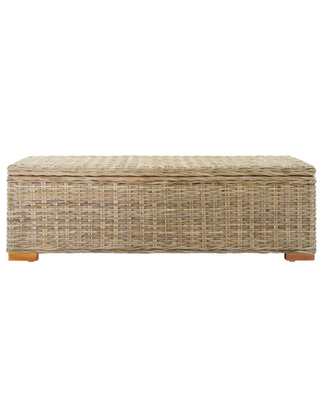 Portaoggetti 110 cm Rattan Kubu Naturale e Legno Massello Mogano