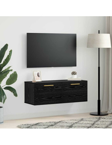 Armadietto a muro Rovere nero 100 x 36.5 x 35 cm