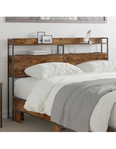 Testata contenitore con testiera Rovere fumo 140,5 x 15 x 98 cm