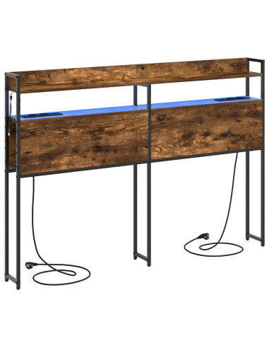 Testata contenitore con testiera Rovere fumo 140,5 x 15 x 98 cm