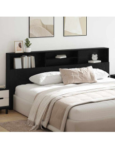 Testata del letto con testiera Rovere Nero 220 x 19 x 101,5 cm 2