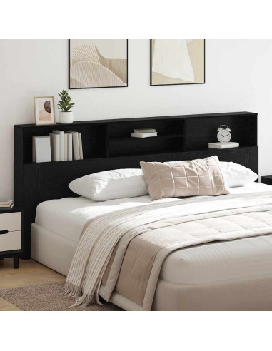 Testata del letto con testiera Rovere Nero 220 x 19 x 101,5 cm