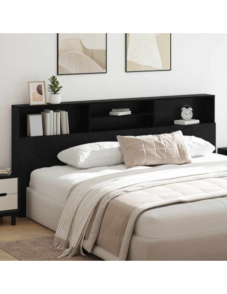 Testata del letto con testiera Rovere nero 220 x 19 x 101.5 cm