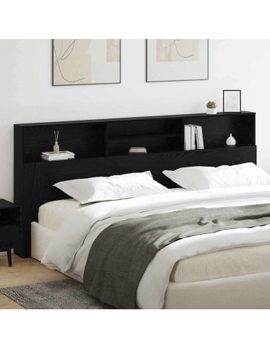 Testata del letto con testiera Rovere Nero 220 x 19 x 101,5 cm