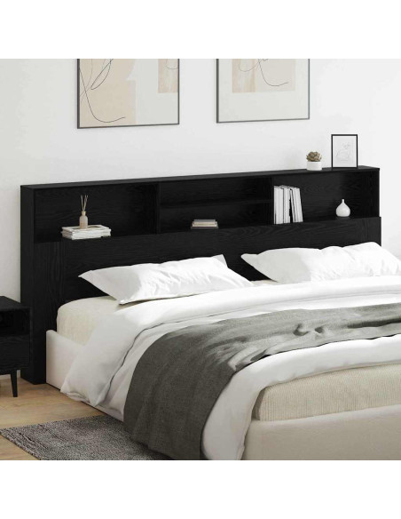 Testata del letto con testiera Rovere nero 220 x 19 x 101.5 cm