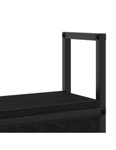 Testiera con Stazione di Carica e Storage Rovere nero 150 cm 2