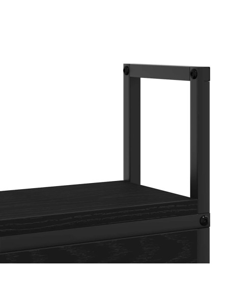 Testiera con Stazione di Carica e Storage Rovere nero 150 cm