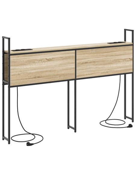 Testiera con Stazione di Carica e Storage rovere sonoma 150 cm