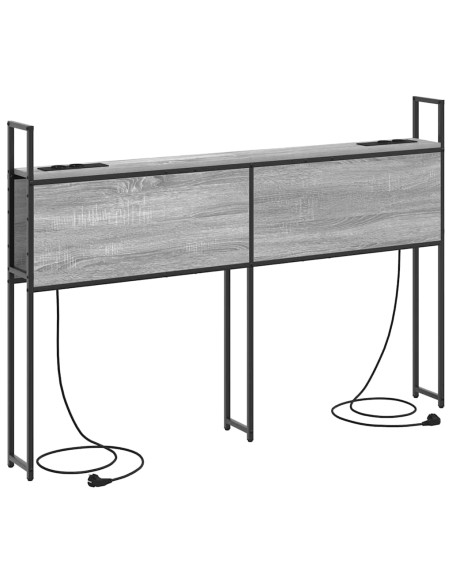 Testiera con Stazione di Carica e Storage Grigio sonoma 150 cm