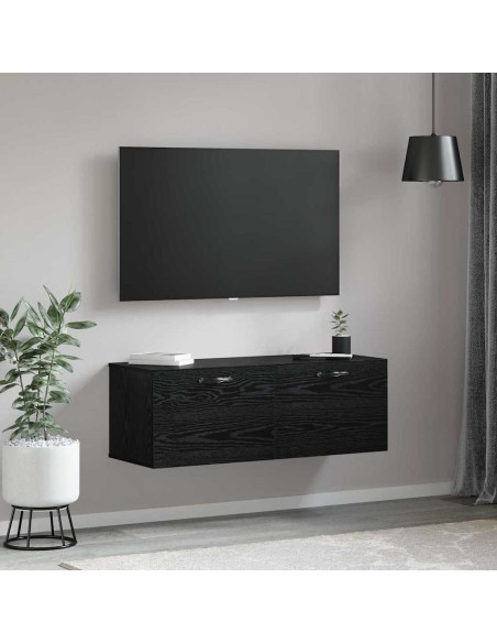 Armadietto a muro Rovere nero 100 x 36.5 x 35 cm