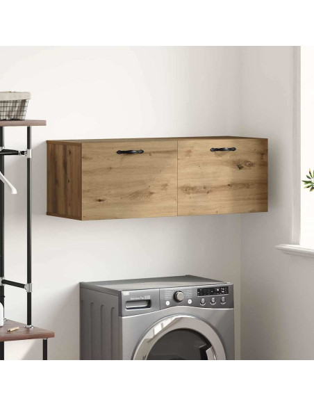 Armadietto a muro rovere artigianale 100 x 36.5 x 35 cm