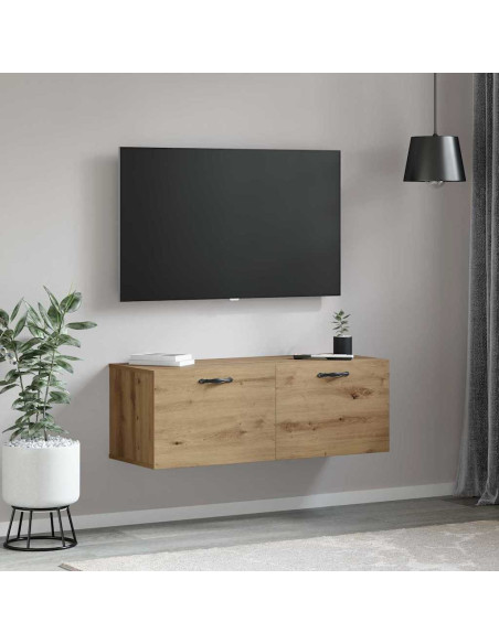 Armadietto a muro rovere artigianale 100 x 36.5 x 35 cm