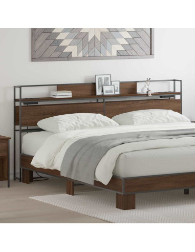 Testata contenitore Rovere marrone 200 cm Legno multistrato