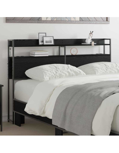 Testata contenitore con testiera Rovere nero 140,5 x 15 x 98 cm