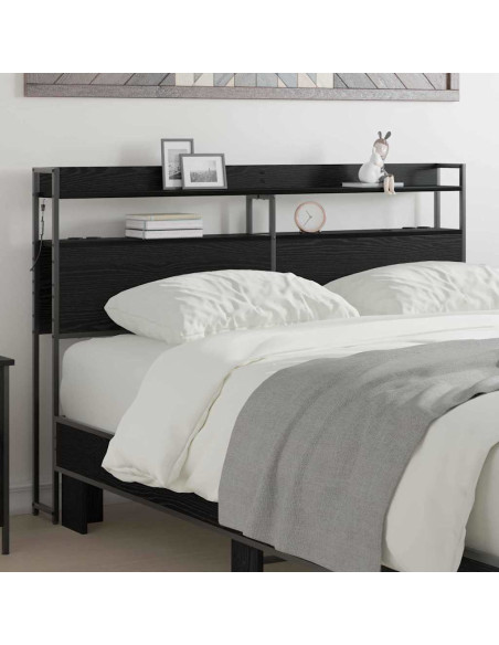 Testata contenitore con testiera Rovere nero 140,5 x 15 x 98 cm