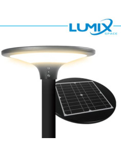 LUCE NATURALE - 4000K TESTA PALO SOLARE LED 4000K PANNELLO FOTOVOLTAICO E SENSORE