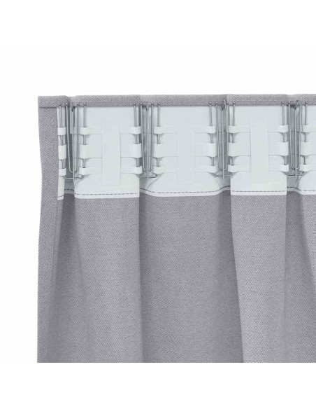 Tende con tende 2 pcs Grigio Metallico Poliestere