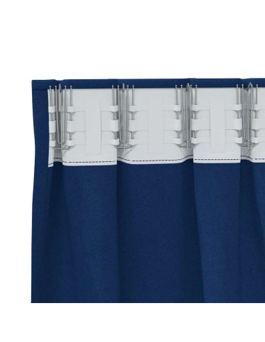 Tende Blackout con Anelli 2 pcs Blu Scuro 175 x 140 cm