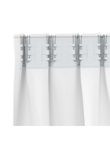 Tende con tende 2 pcs Bianco Puro Poliestere