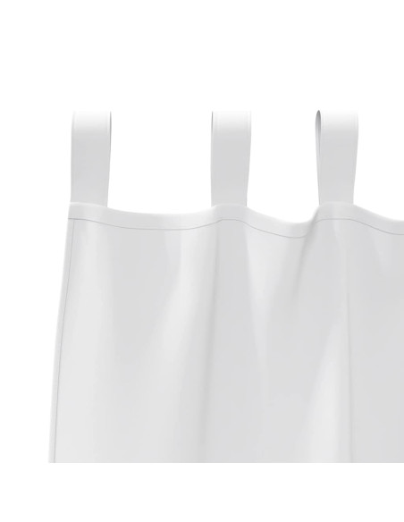 Tende con tende 2 pcs Bianco Puro Poliestere