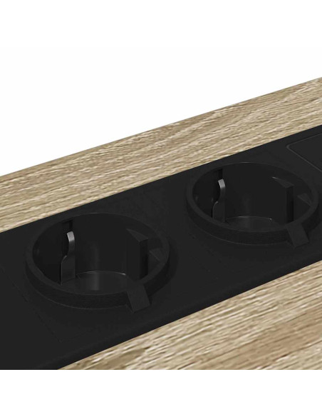 Comò con stazione di ricarica rovere sonoma Legno multistrato