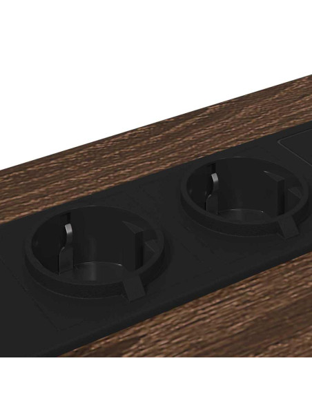 Comò con stazione di ricarica con cassetto 2 pcs Rovere marrone